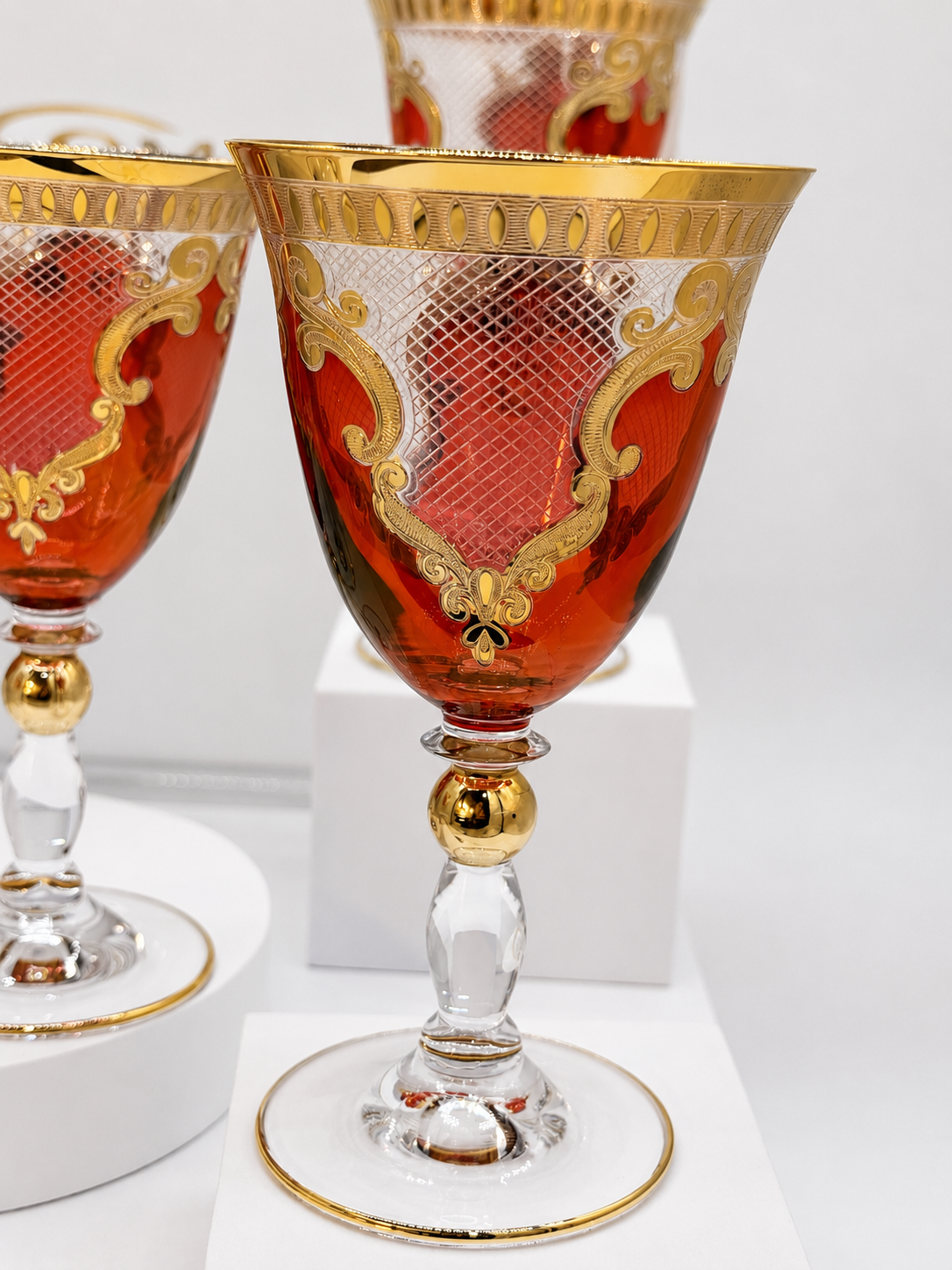 Combi Red Glass Cups (6 Pieces)