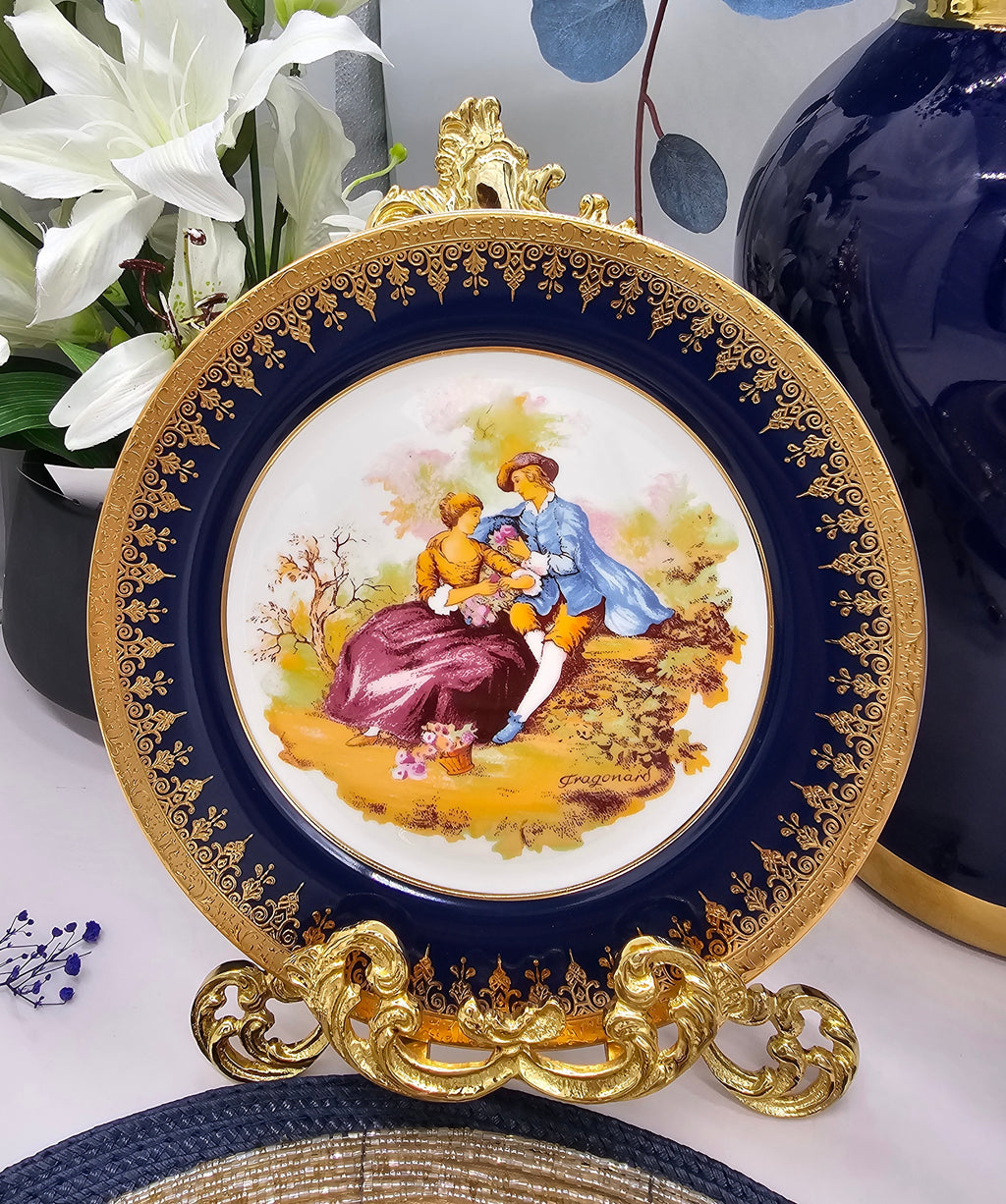 Limoges Cake Set (1 Large Plate & 6 Serving Plates)