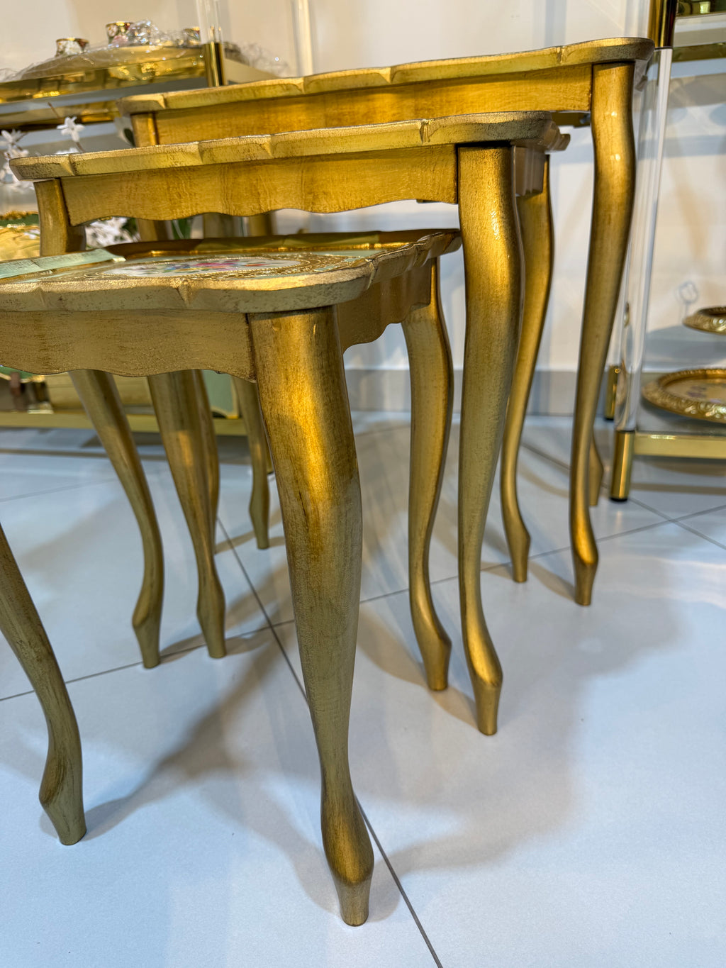 L&M Italian Wooden Tris Table set