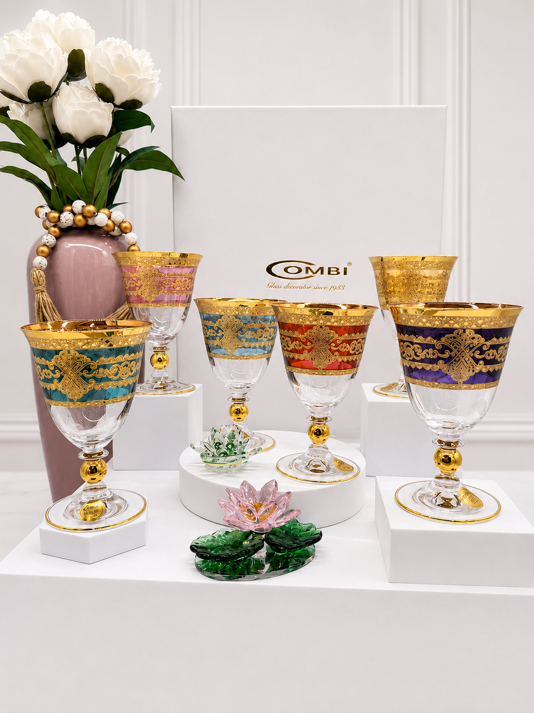 Combi Multicolor Glass Cups (6 Pieces)