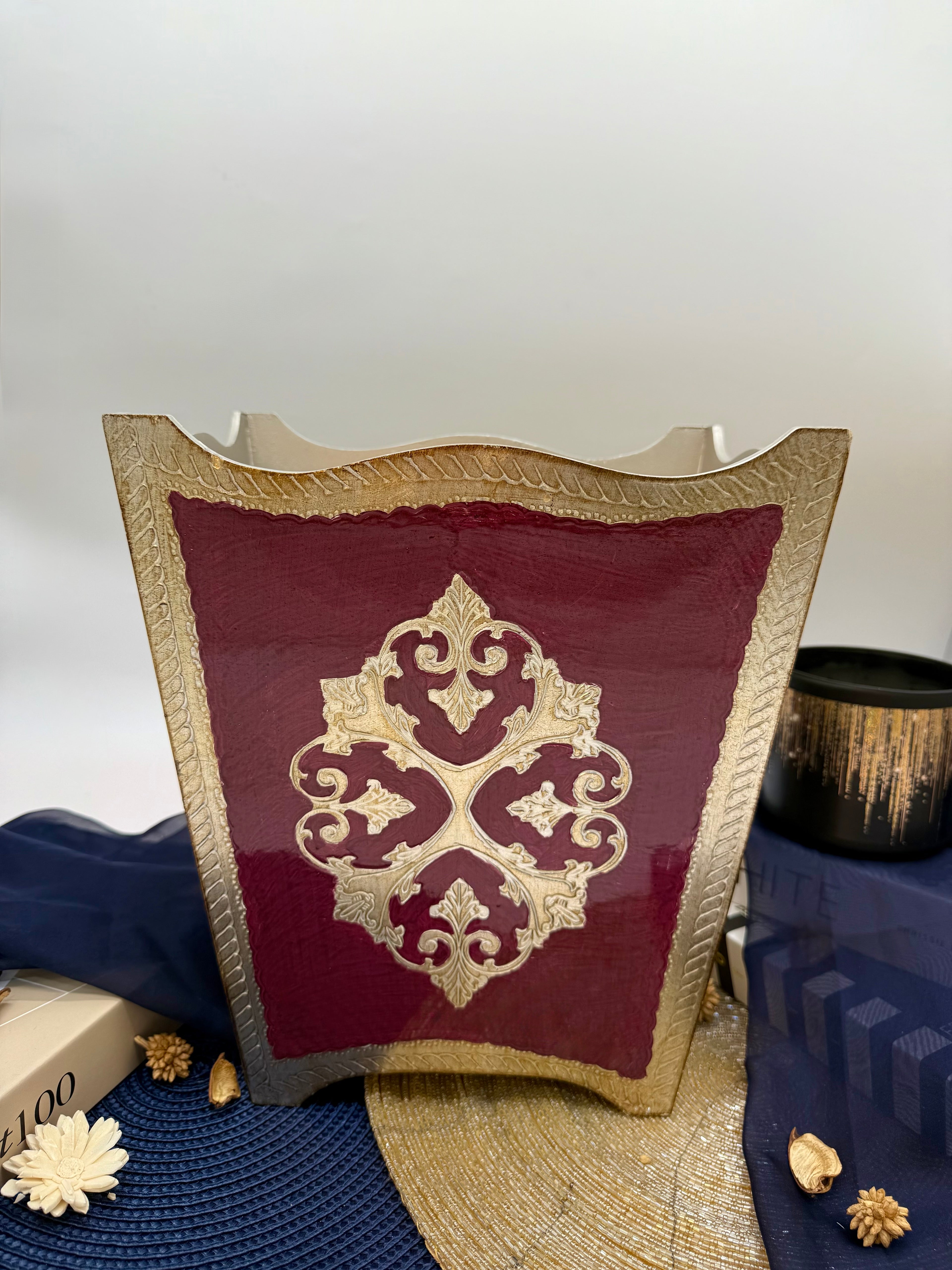L&M Italian Bordeaux Wooden Bin