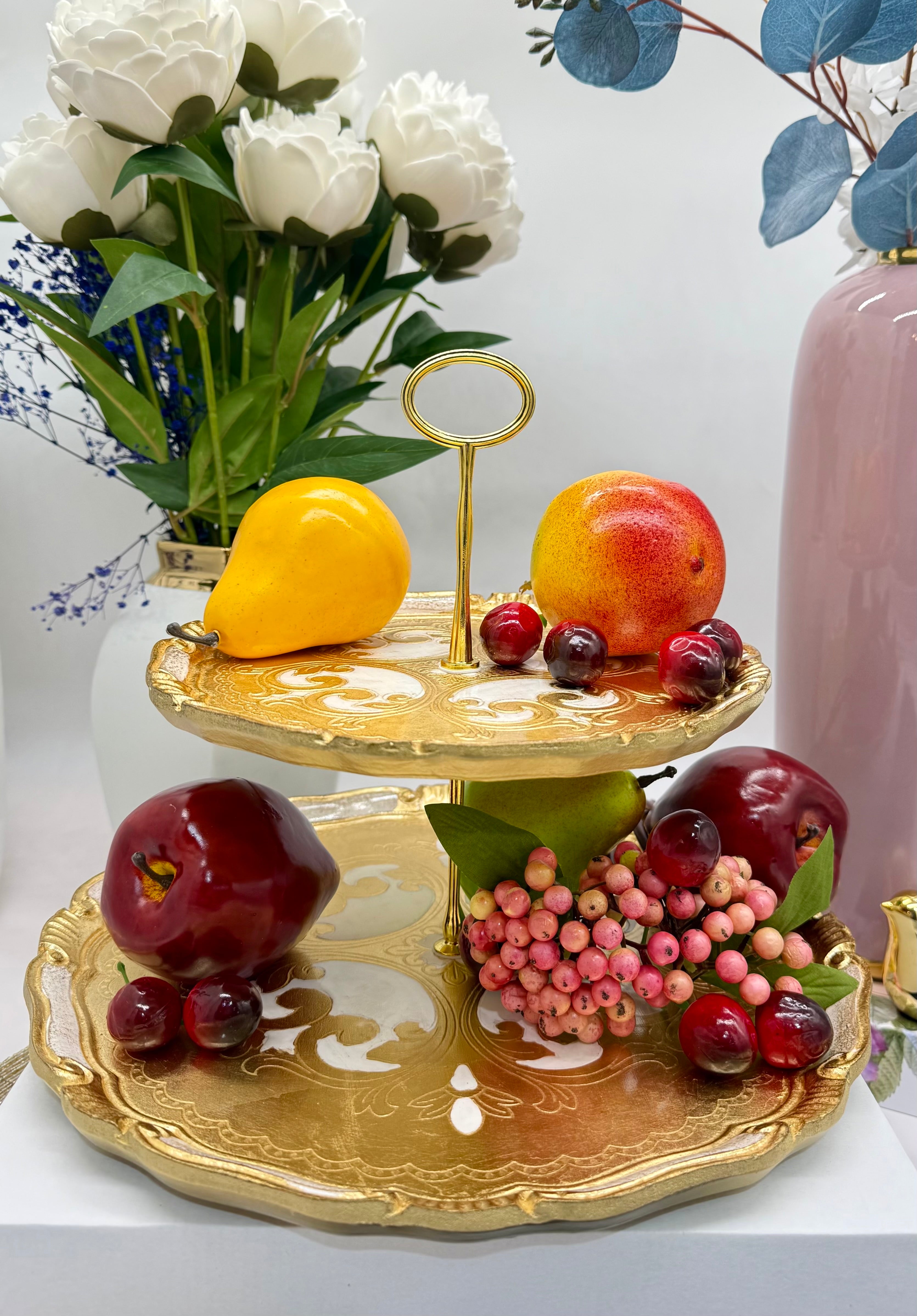 L&M Italian Wooden 2 Tray Stand