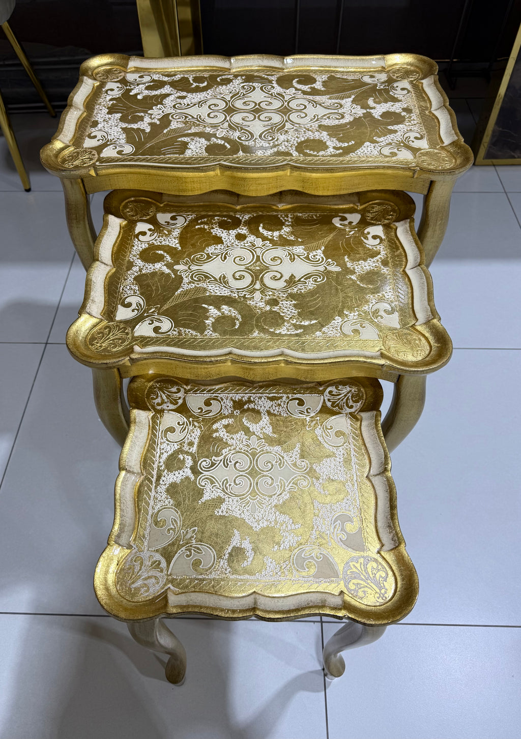 L&M Italian Wooden Tris Table Set