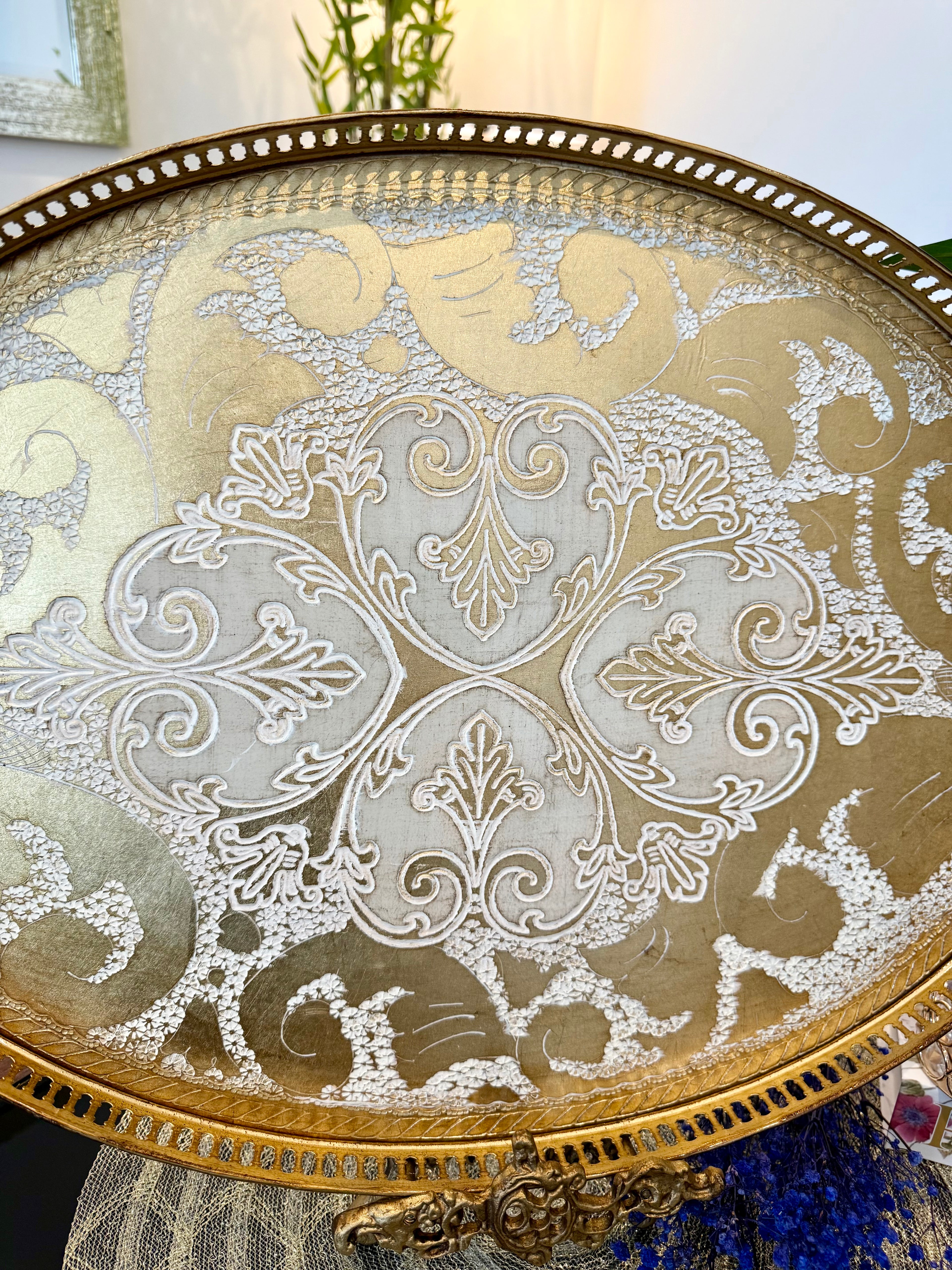 L&M Italian Wooden & Metal Tray