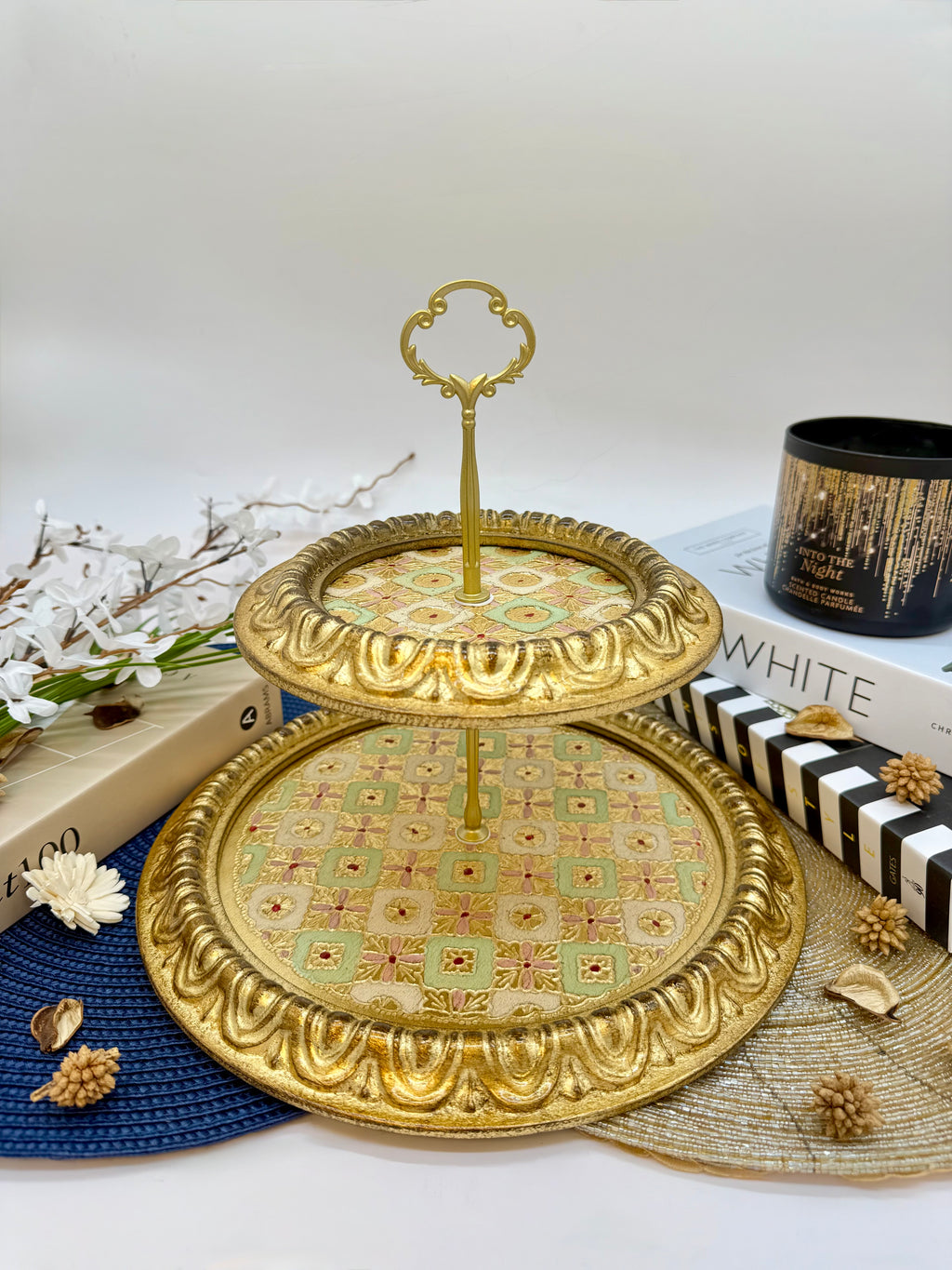 L&M Italian Wooden 2 Tray Stand