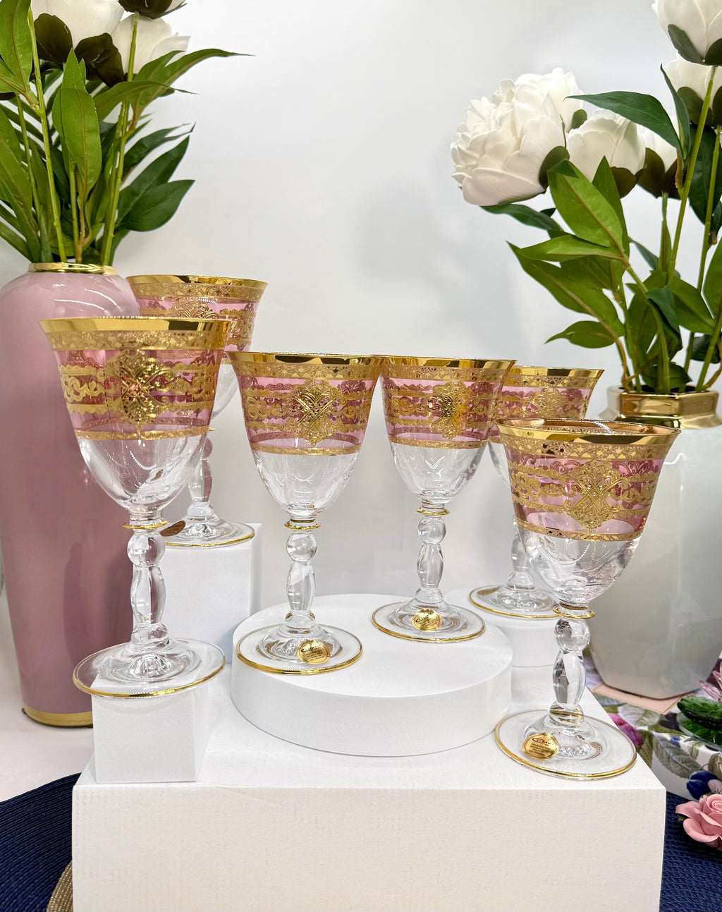Combi Pink Glass Cups (6 Pieces)