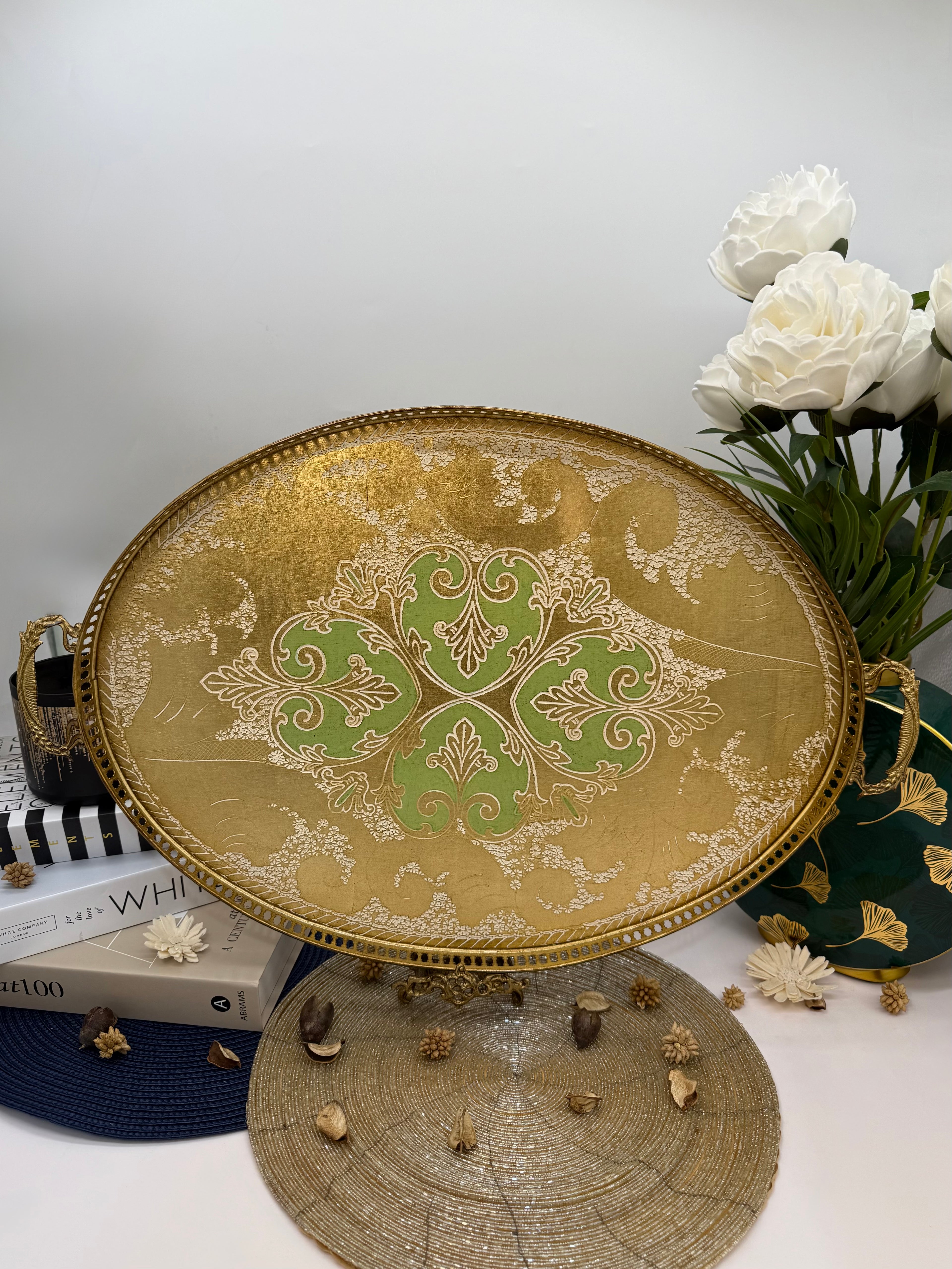 L&M Italian Wooden & Metal Tray