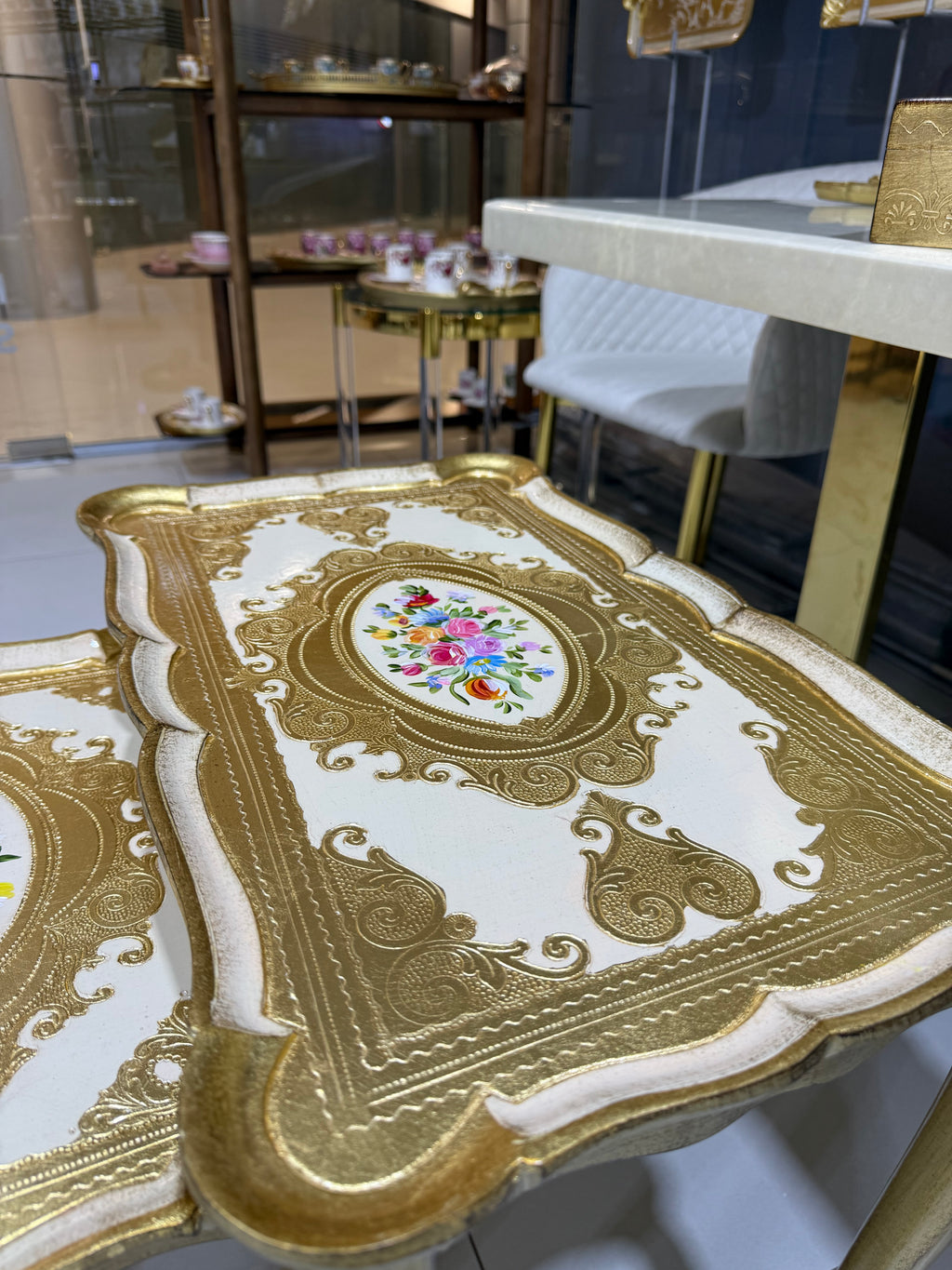 L&M Italian Wooden Tris Table Set