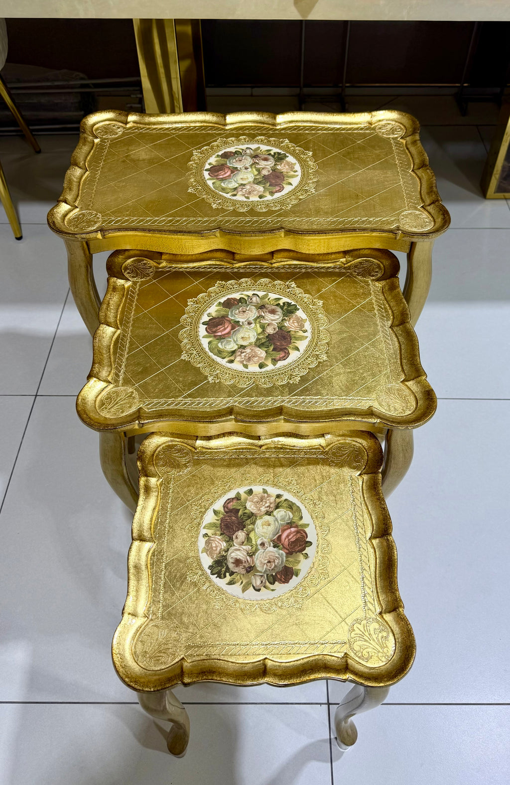 L&M Italian Wooden Tris Table set