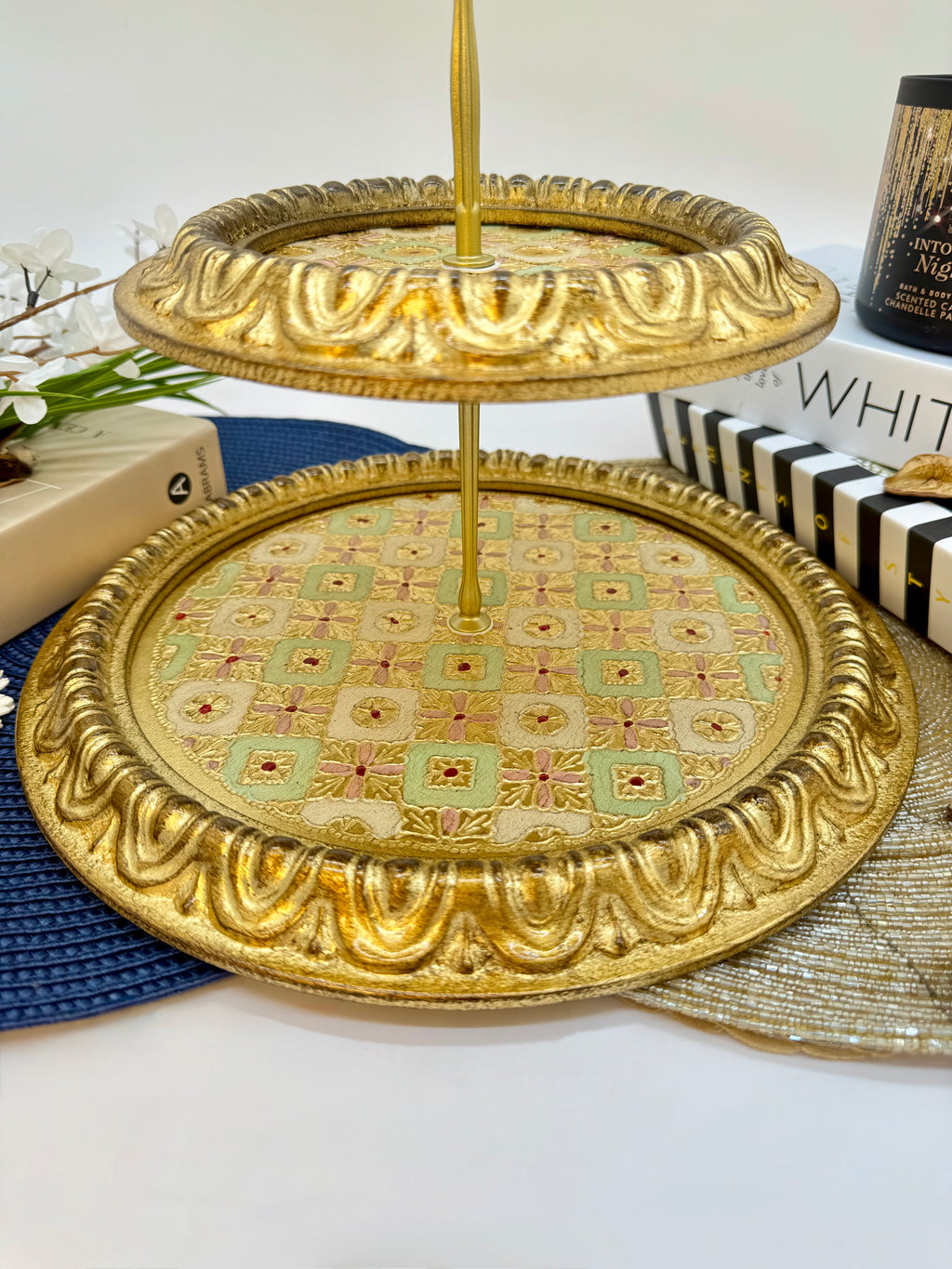 L&M Italian Wooden 2 Tray Stand