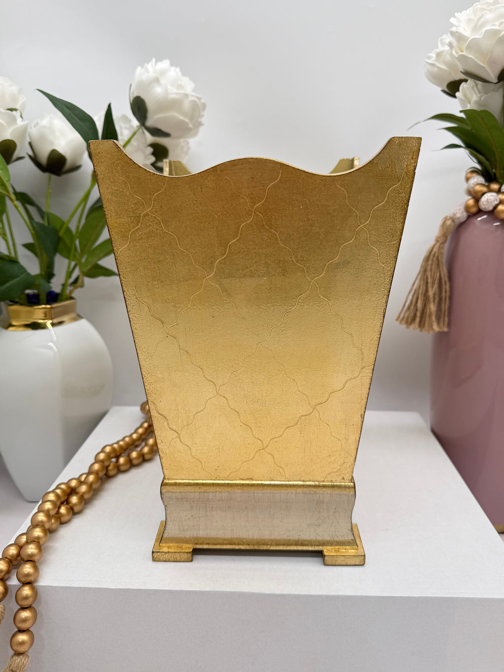 L&M Italian Wooden Bin & Tissue Box