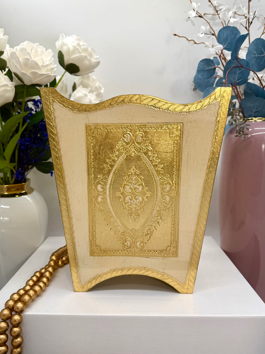 L&M Italian Wooden Bin & Tissue Box