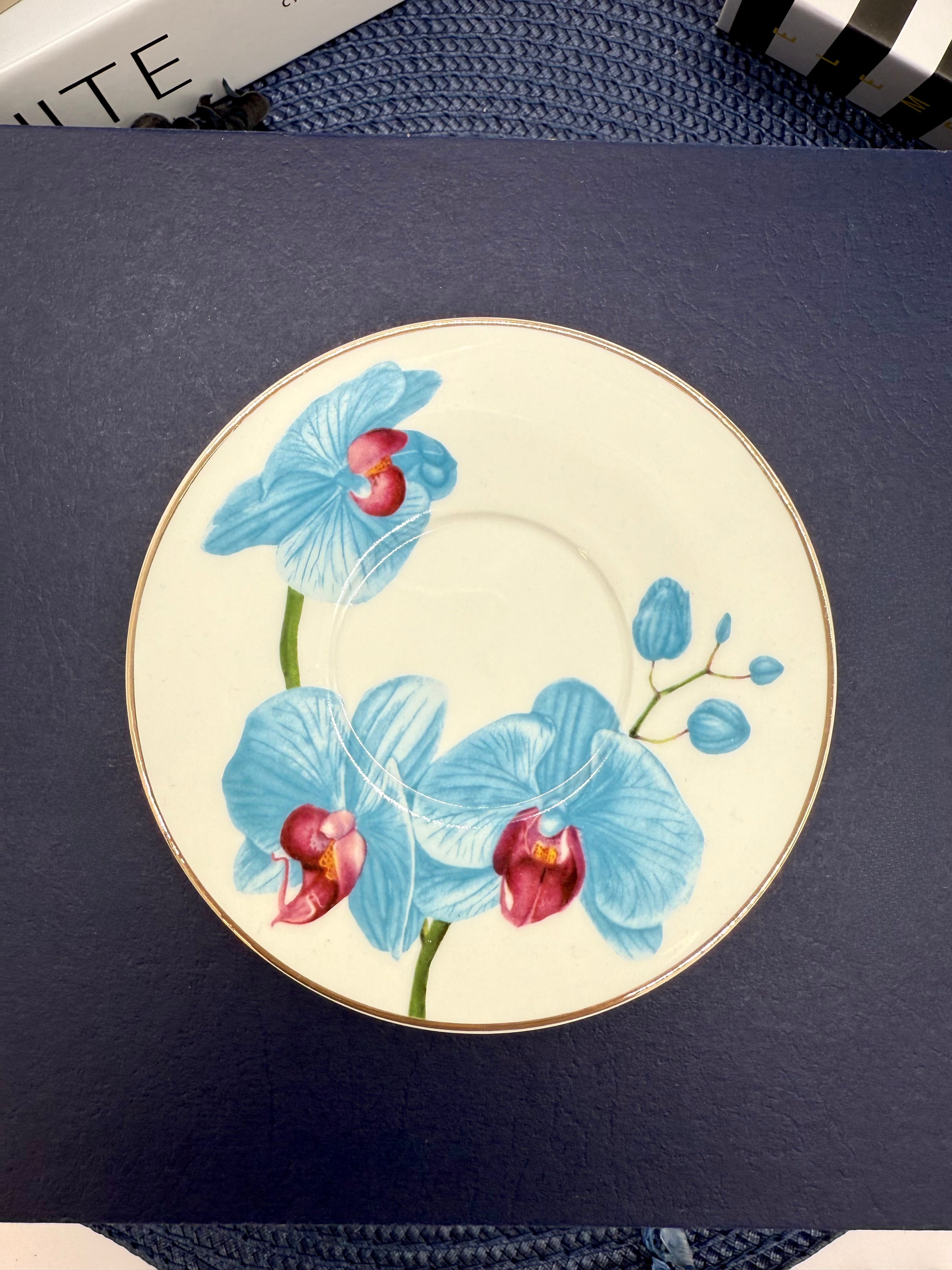 Limoges Blue Flower Coffee Set (6 Pieces)