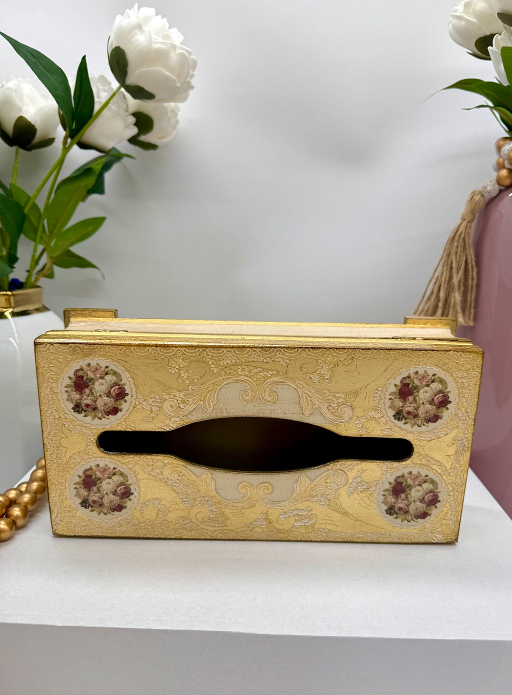 L&M Italian Wooden Bin & Tissue Box
