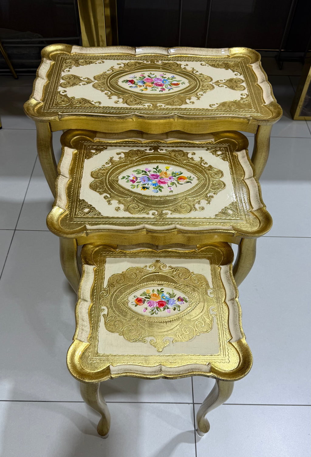 L&M Italian Wooden Tris Table Set