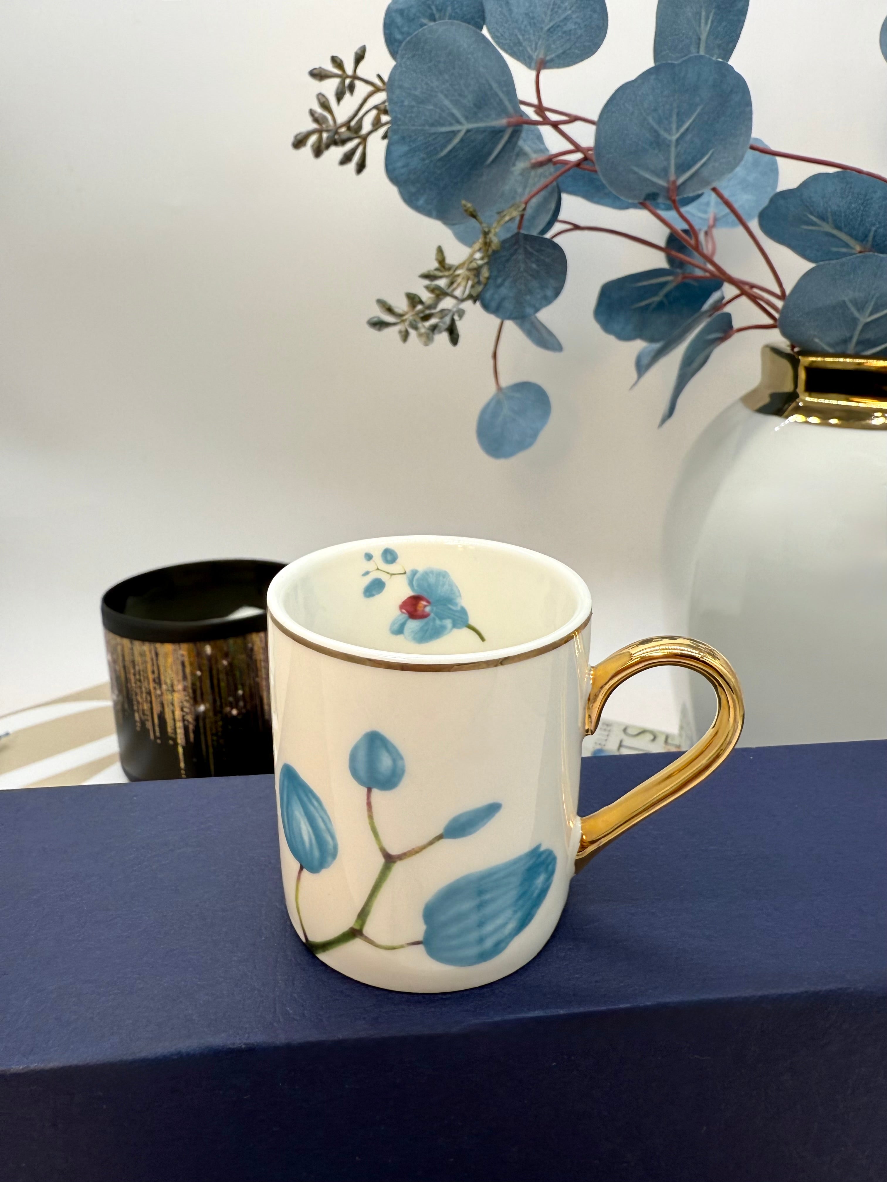Limoges Blue Flower Coffee Set (6 Pieces)