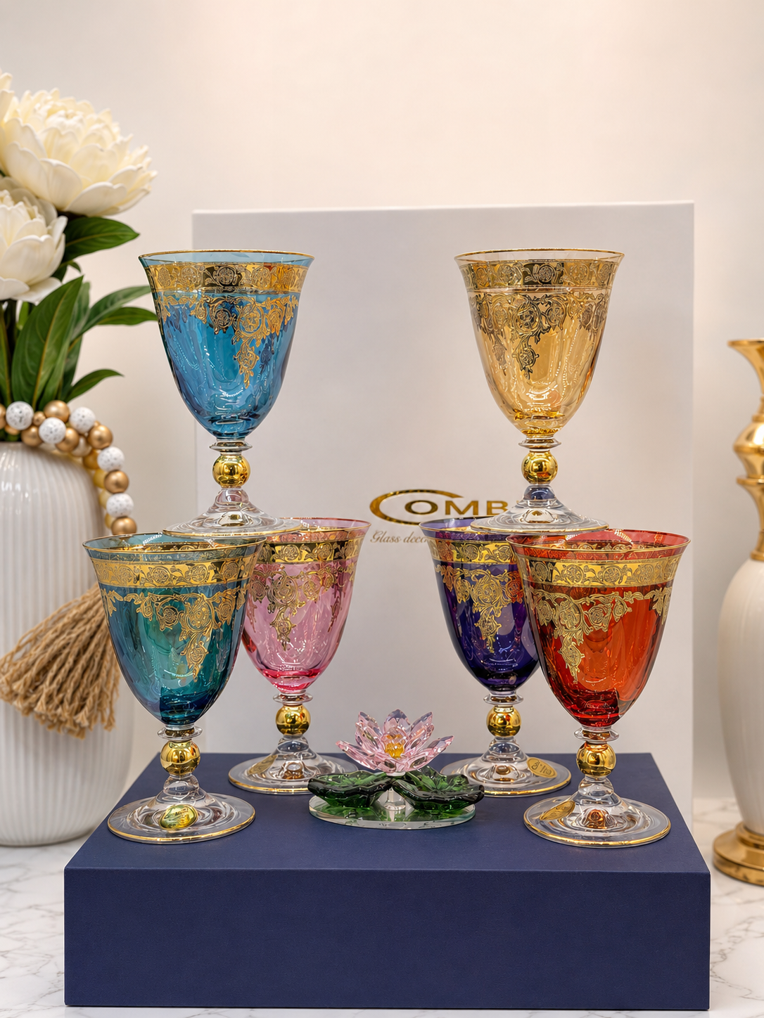Combi Multicolor Glass Cups (6 Pieces)