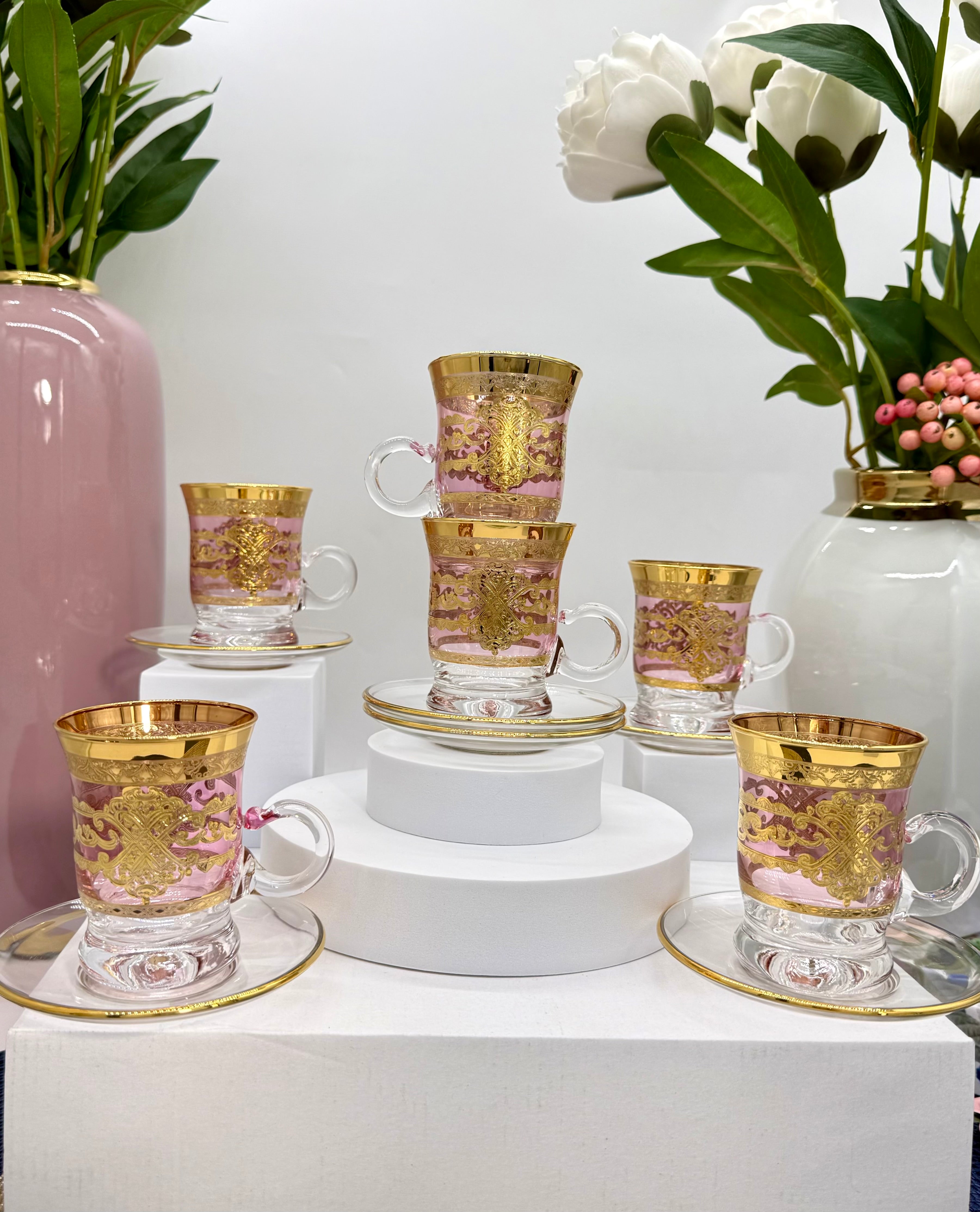Combi Pink Tea Cups (6 Pieces)