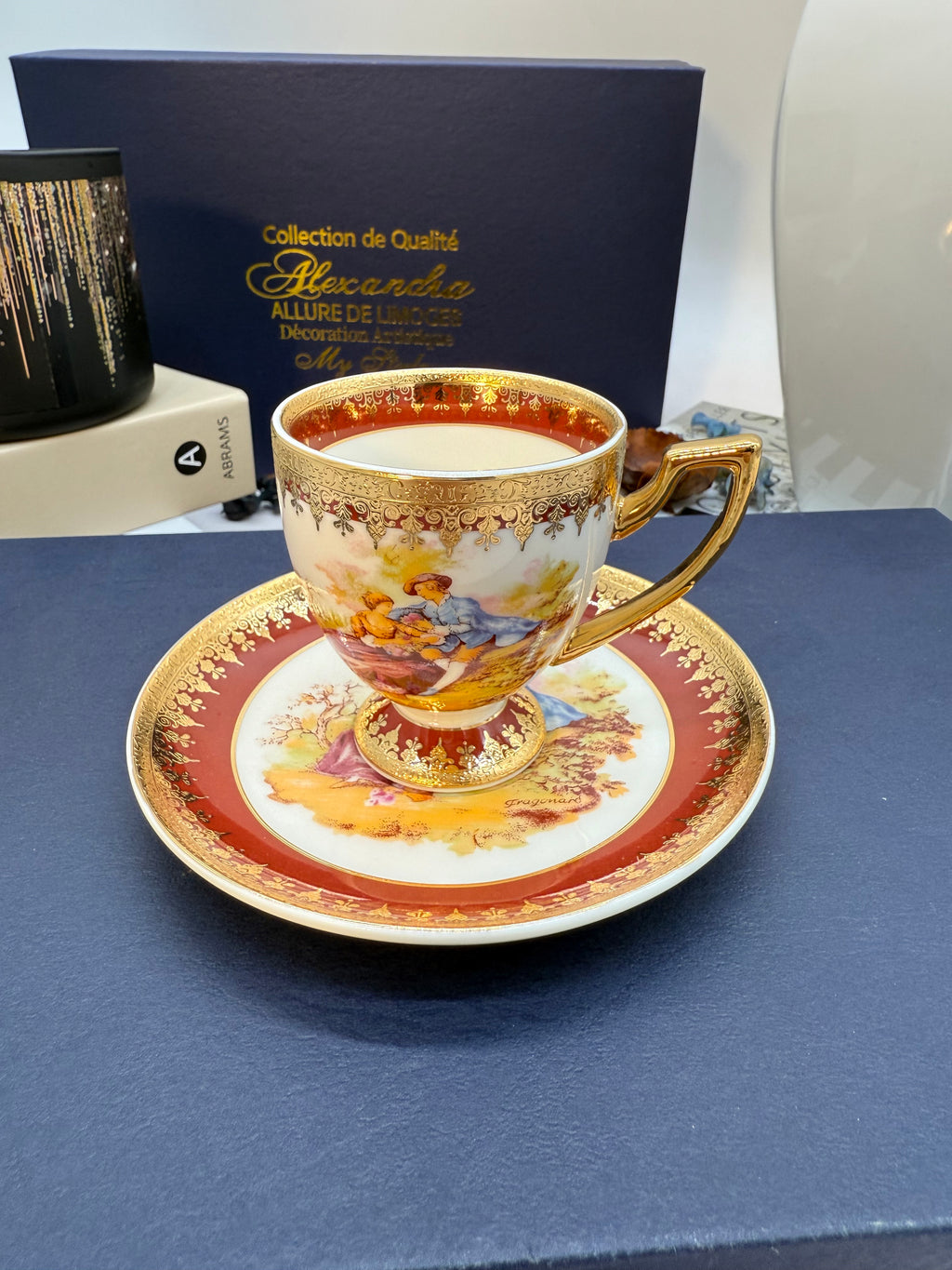 Limoges Romeo & Juliet Red Coffee Set (6 pieces)