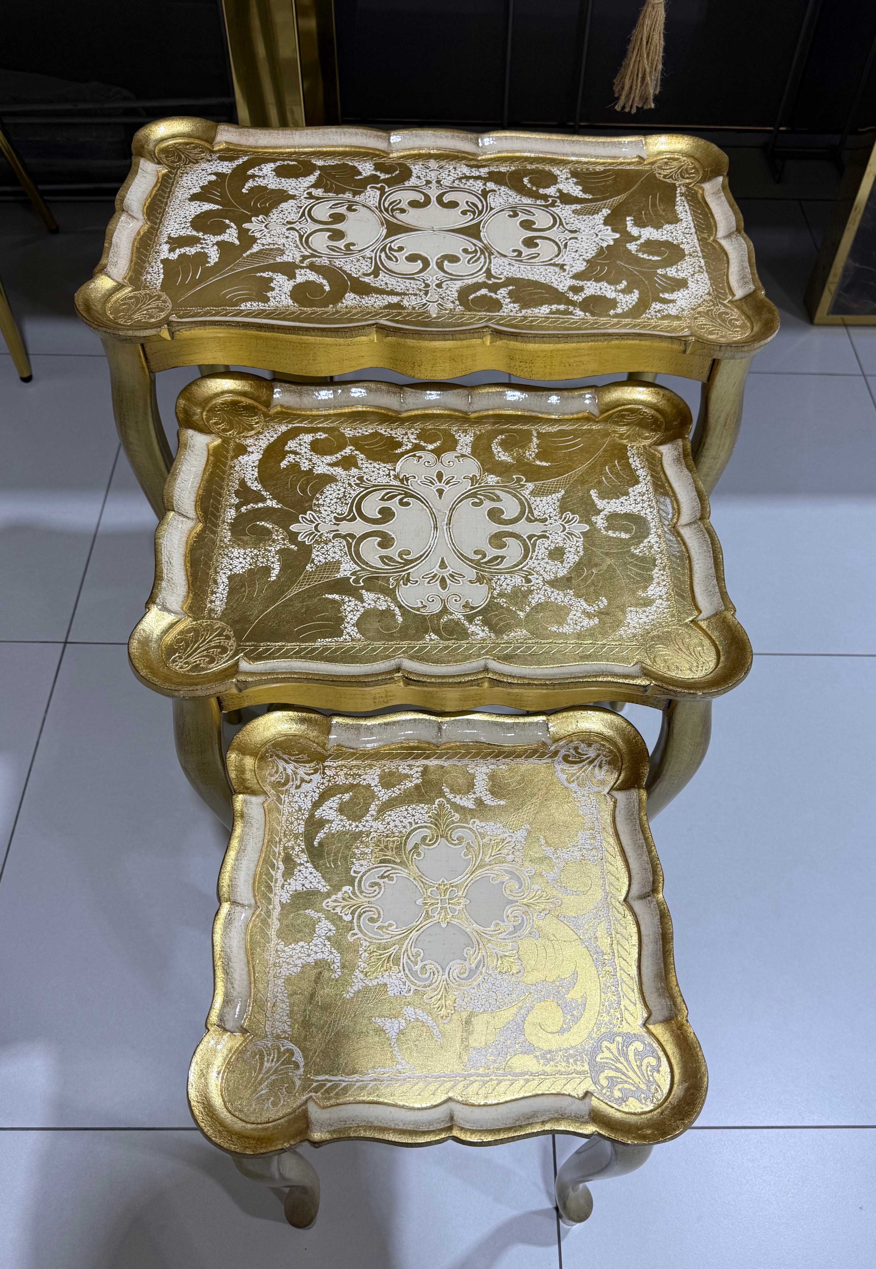 L&M Italian Wooden Tris Table Set