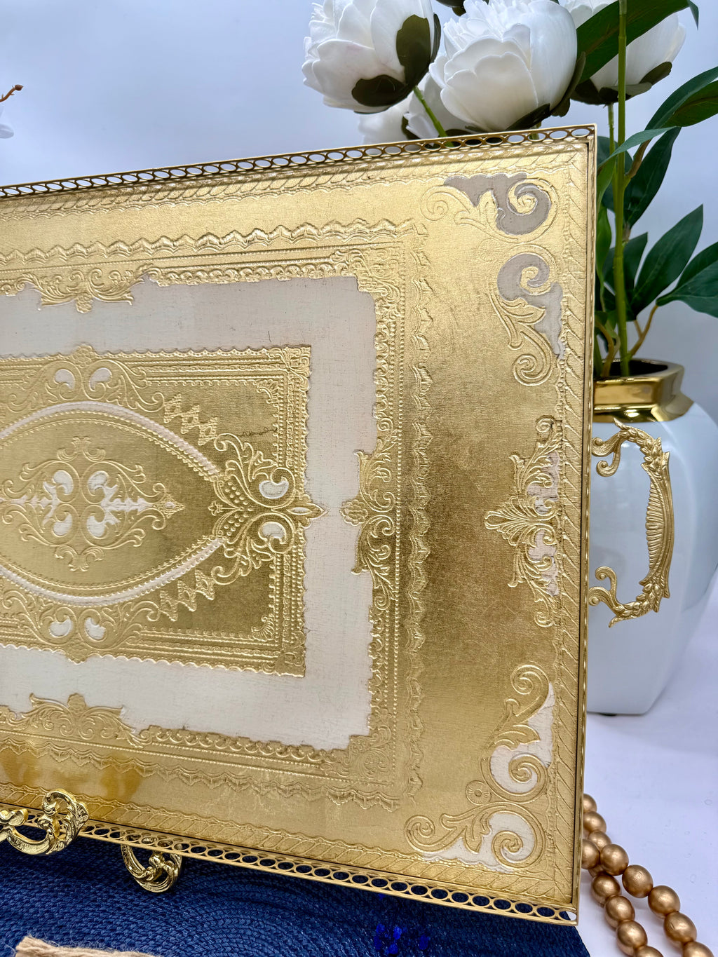 L&M Italian Wooden & Metal Tray