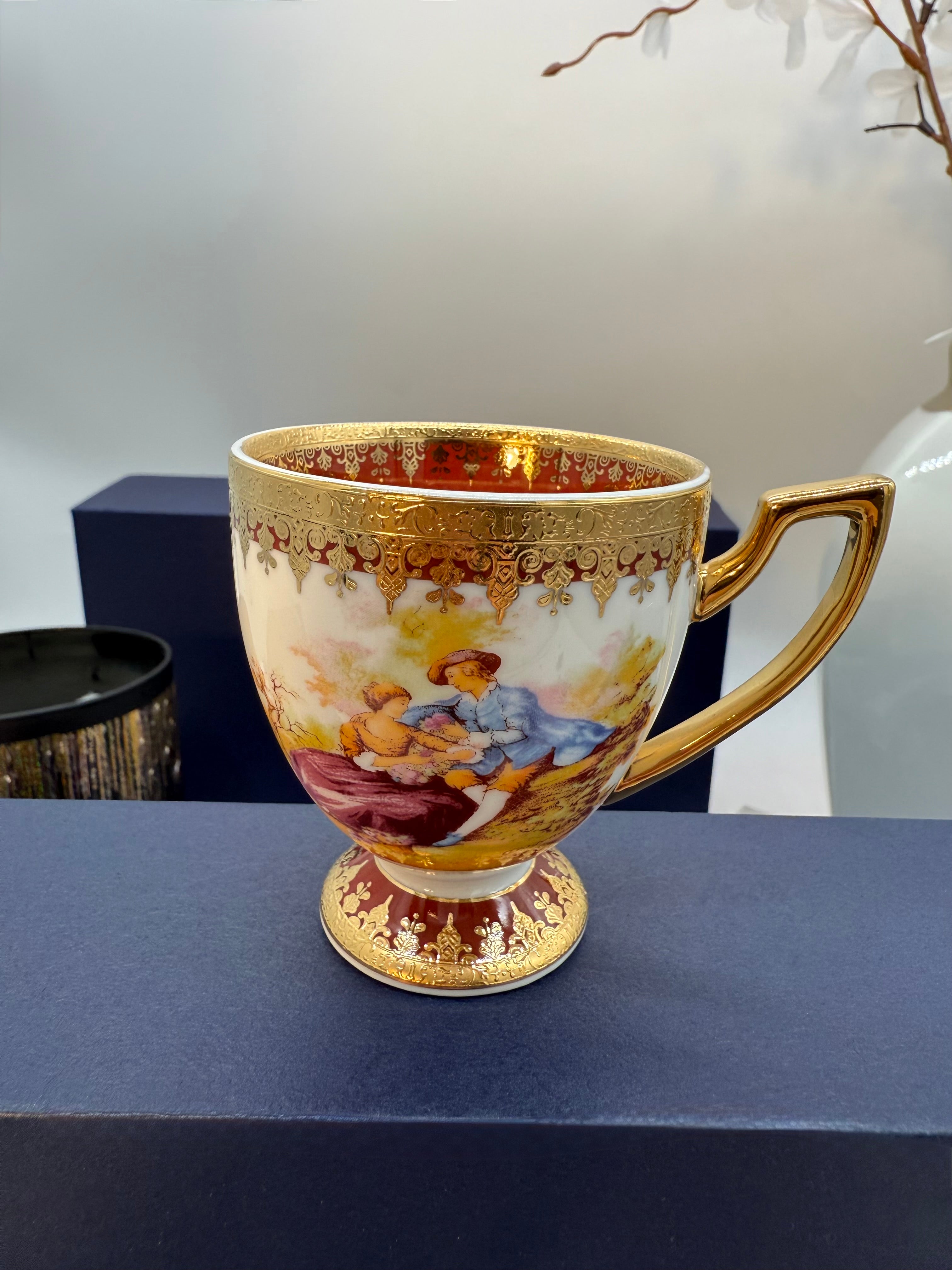 Limoges Romeo & Juliet Red Coffee Set (6 pieces)