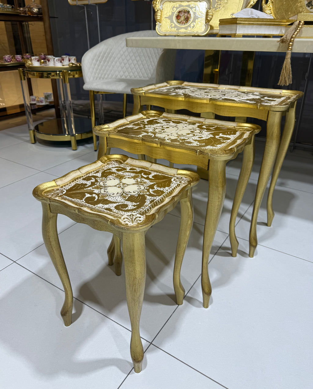 L&M Italian Wooden Tris Table Set