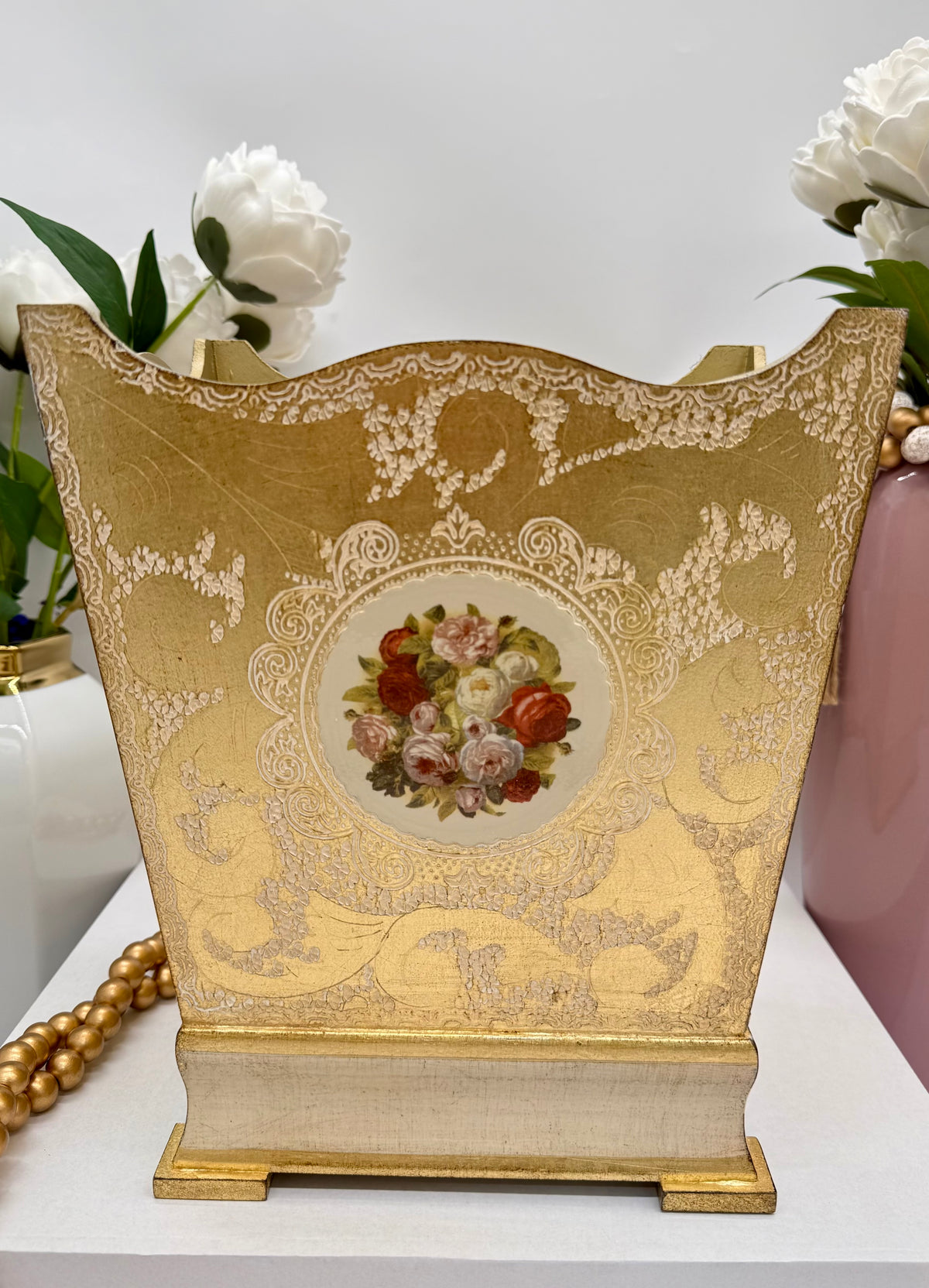 L&M Italian Wooden Bin & Tissue Box