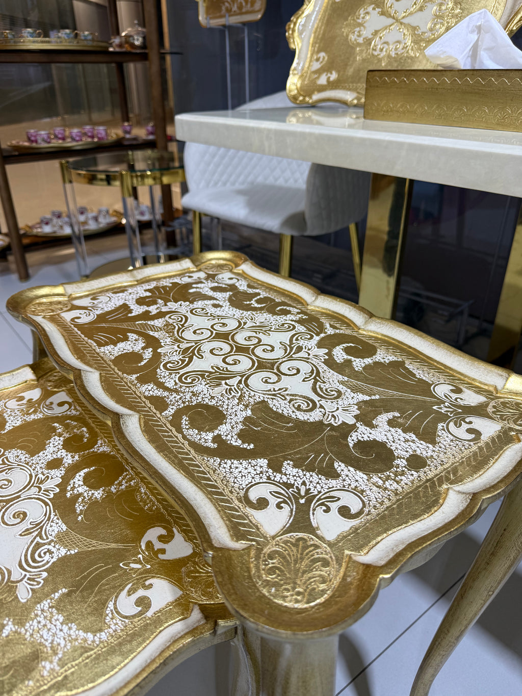 L&M Italian Wooden Tris Table Set