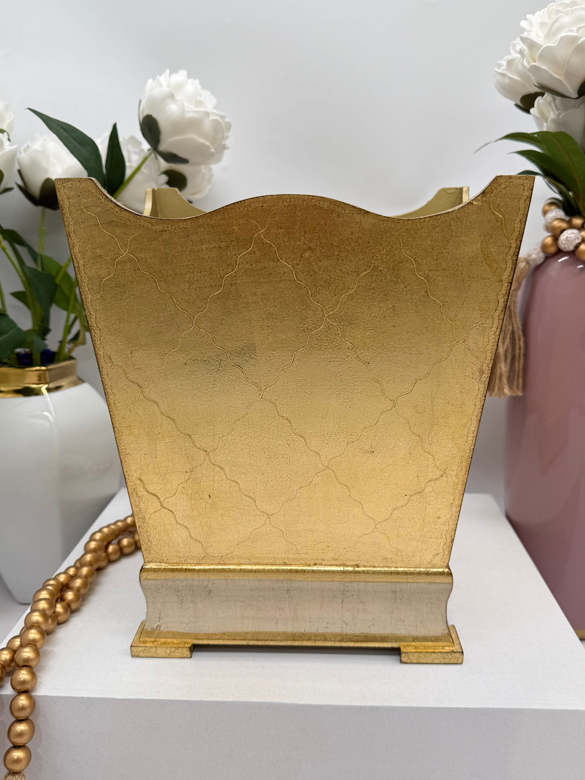 L&M Italian Wooden Bin & Tissue Box