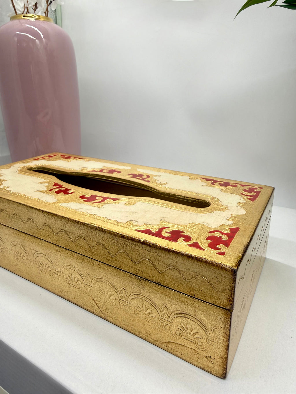 L&M Italian Wooden Bin & Tissue Box