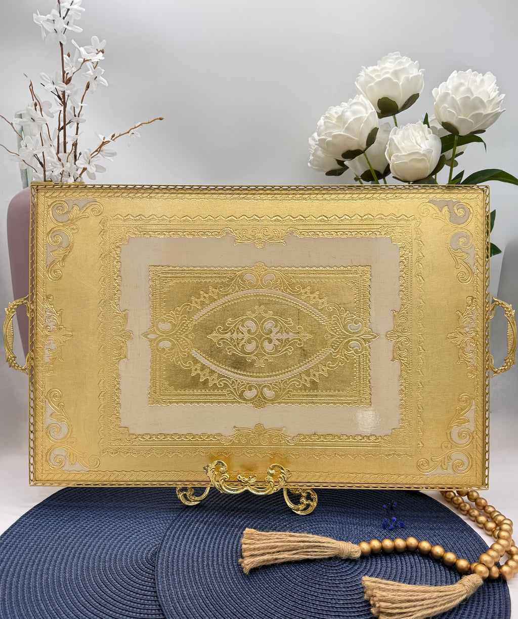 L&M Italian Wooden & Metal Tray
