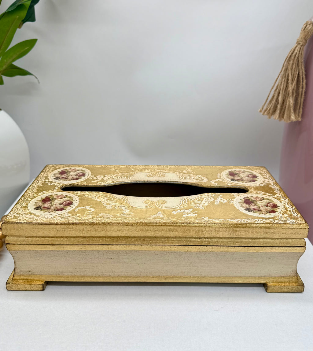 L&M Italian Wooden Bin & Tissue Box